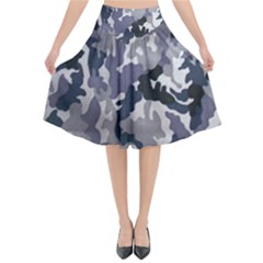 Army Camo Pattern Flared Midi Skirt by Sapixe