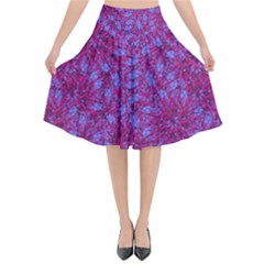 Grunge Texture Pattern Flared Midi Skirt by dflcprints