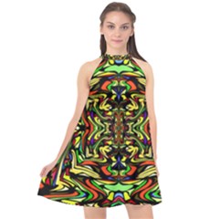 Artwork By Patrick-colorful-19 Halter Neckline Chiffon Dress  by ArtworkByPatrick