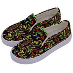 Artwork By Patrick-colorful-19 Kids  Canvas Slip Ons