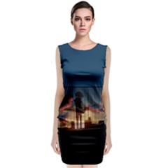 Art Sunset Anime Afternoon Sleeveless Velvet Midi Dress