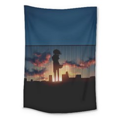 Art Sunset Anime Afternoon Large Tapestry by Sapixe