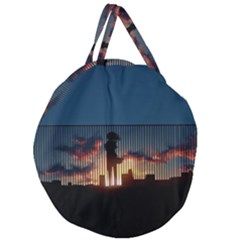 Art Sunset Anime Afternoon Giant Round Zipper Tote by Sapixe