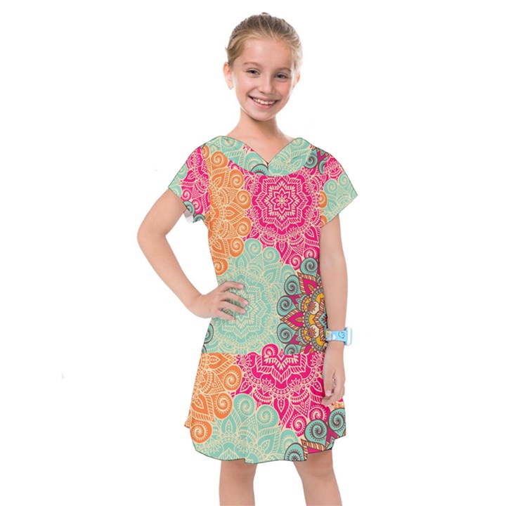 Art Abstract Pattern Kids  Drop Waist Dress