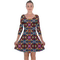 Colorful-20 Quarter Sleeve Skater Dress