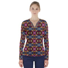 Colorful-20 V-neck Long Sleeve Top by ArtworkByPatrick