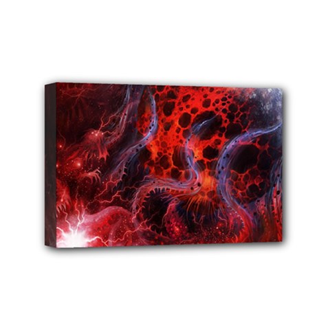 Art Space Abstract Red Line Mini Canvas 6  X 4  by Sapixe