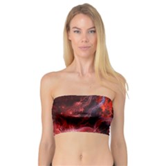 Art Space Abstract Red Line Bandeau Top by Sapixe