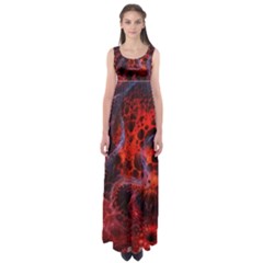 Art Space Abstract Red Line Empire Waist Maxi Dress by Sapixe