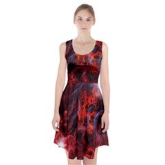 Art Space Abstract Red Line Racerback Midi Dress by Sapixe