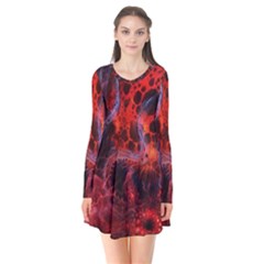 Art Space Abstract Red Line Flare Dress