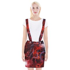 Art Space Abstract Red Line Braces Suspender Skirt by Sapixe