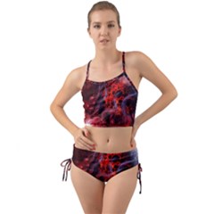 Art Space Abstract Red Line Mini Tank Bikini Set