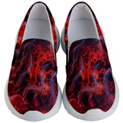 Art Space Abstract Red Line Kid s Lightweight Slip Ons