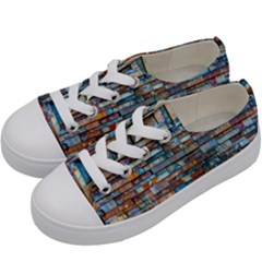 Colorful-21 Kids  Low Top Canvas Sneakers by ArtworkByPatrick