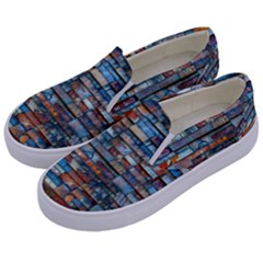 Colorful-21 Kids  Canvas Slip Ons by ArtworkByPatrick