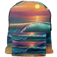 Art Sunset Beach Sea Waves Giant Full Print Backpack