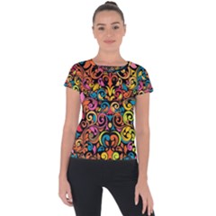 Art Traditional Pattern Short Sleeve Sports Top  by Sapixe