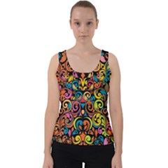 Art Traditional Pattern Velvet Tank Top