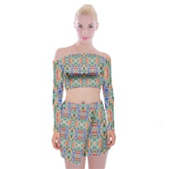 Colorful-23 Off Shoulder Top With Mini Skirt Set by ArtworkByPatrick