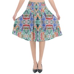 Colorful-23 Flared Midi Skirt by ArtworkByPatrick