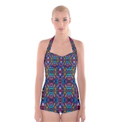 Colorful-23 1 Boyleg Halter Swimsuit 