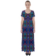 Colorful-23 1 High Waist Short Sleeve Maxi Dress by ArtworkByPatrick