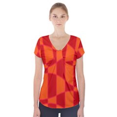 Background Texture Pattern Colorful Short Sleeve Front Detail Top by Sapixe