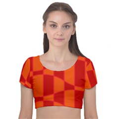 Background Texture Pattern Colorful Velvet Short Sleeve Crop Top  by Sapixe