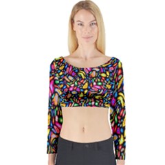 Artwork By Patrick-colorful-24 Long Sleeve Crop Top by ArtworkByPatrick