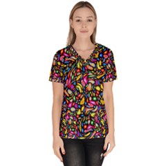 Artwork By Patrick-colorful-24 Scrub Top by ArtworkByPatrick