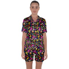 Artwork By Patrick-colorful-24 Satin Short Sleeve Pyjamas Set by ArtworkByPatrick