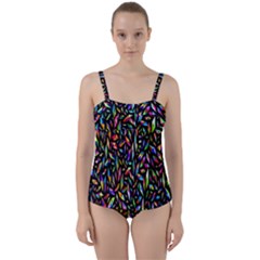 Colorful-25 Twist Front Tankini Set by ArtworkByPatrick