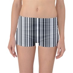 Barcode Pattern Reversible Boyleg Bikini Bottoms by Sapixe