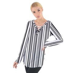 Barcode Pattern Tie Up Tee by Sapixe