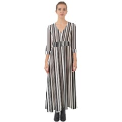 Barcode Pattern Button Up Boho Maxi Dress by Sapixe