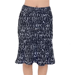 Antique Roman Typographic Pattern Mermaid Skirt by dflcprints