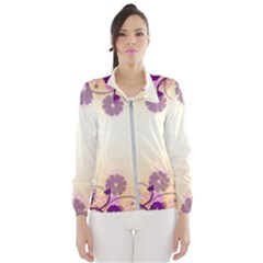 Background Floral Background Wind Breaker (women)