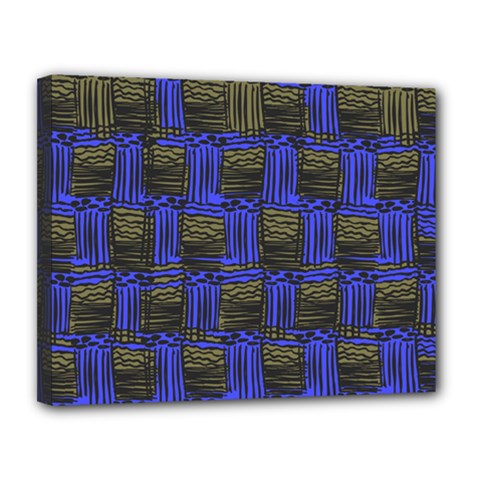 Basket Weave Canvas 14  X 11  by Sapixe