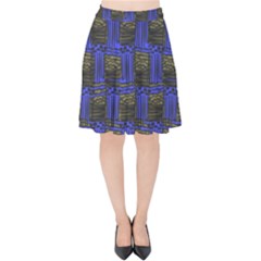 Basket Weave Velvet High Waist Skirt