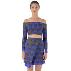 Basket Weave Off Shoulder Top With Skirt Set by Sapixe