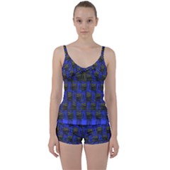 Basket Weave Tie Front Two Piece Tankini by Sapixe