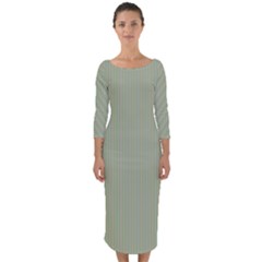 Background Pattern Green Quarter Sleeve Midi Bodycon Dress by Sapixe