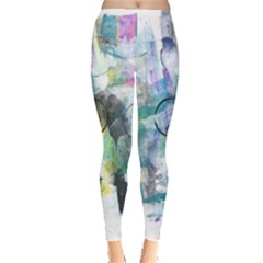 Background Color Circle Pattern Leggings  by Sapixe