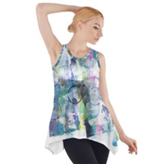 Background Color Circle Pattern Side Drop Tank Tunic by Sapixe