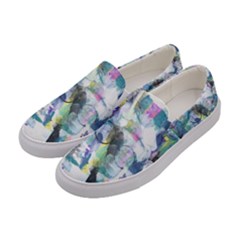 Background Color Circle Pattern Women s Canvas Slip Ons