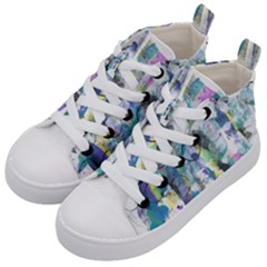 Background Color Circle Pattern Kid s Mid-top Canvas Sneakers