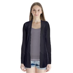 Black Light Dark Figures Drape Collar Cardigan by Sapixe