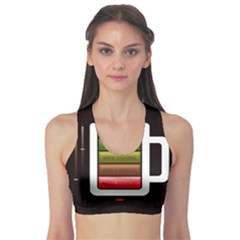 Black Energy Battery Life Sports Bra by Sapixe