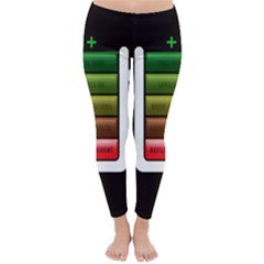 Black Energy Battery Life Classic Winter Leggings by Sapixe